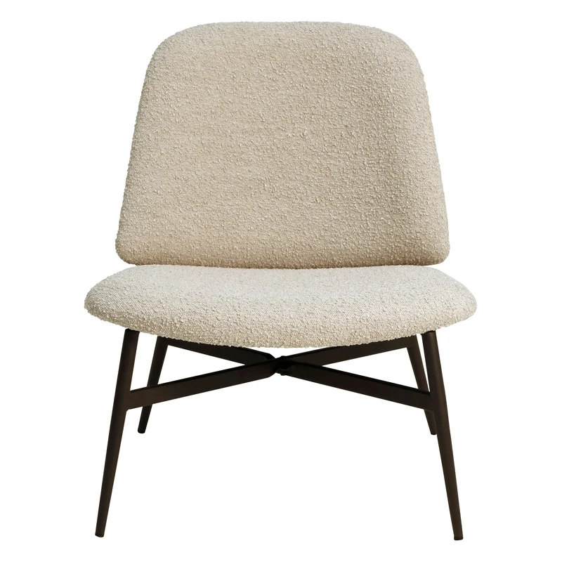 Fauteuil effet laine bouclette sable