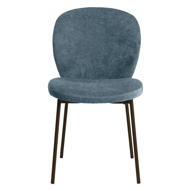 Chaise repas tissu bleu foncé
