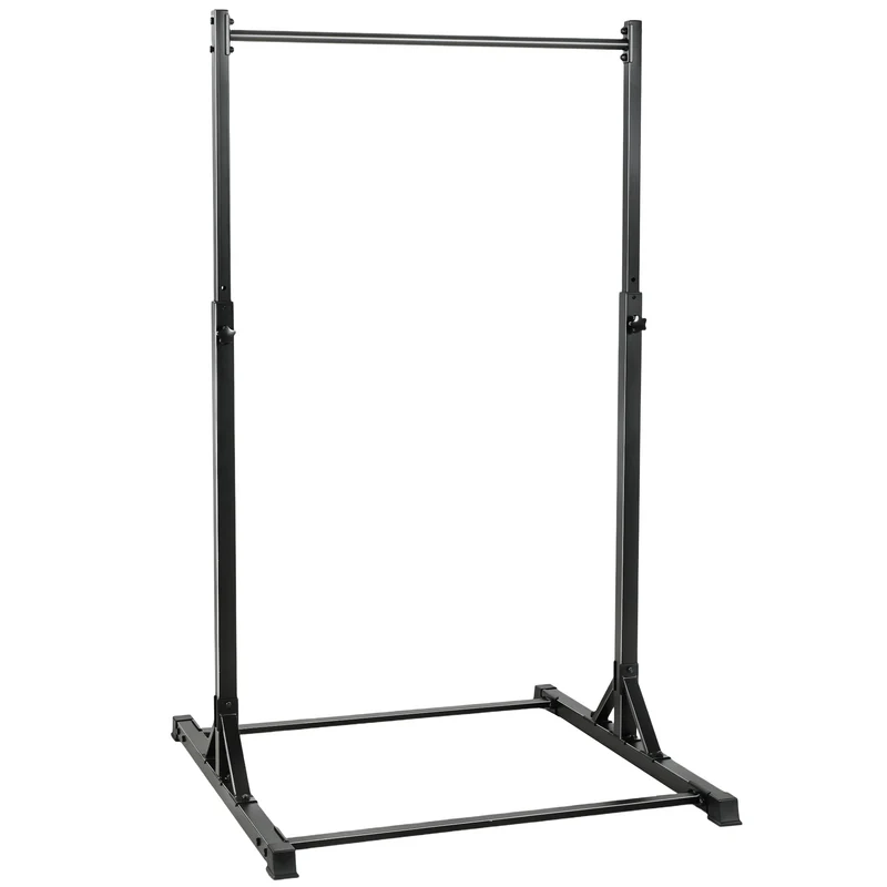 Station de musculation traction 128 x 120 x 195 cm 8 niveaux réglables charge 200 kg style industriel en acier noir 21_0006880