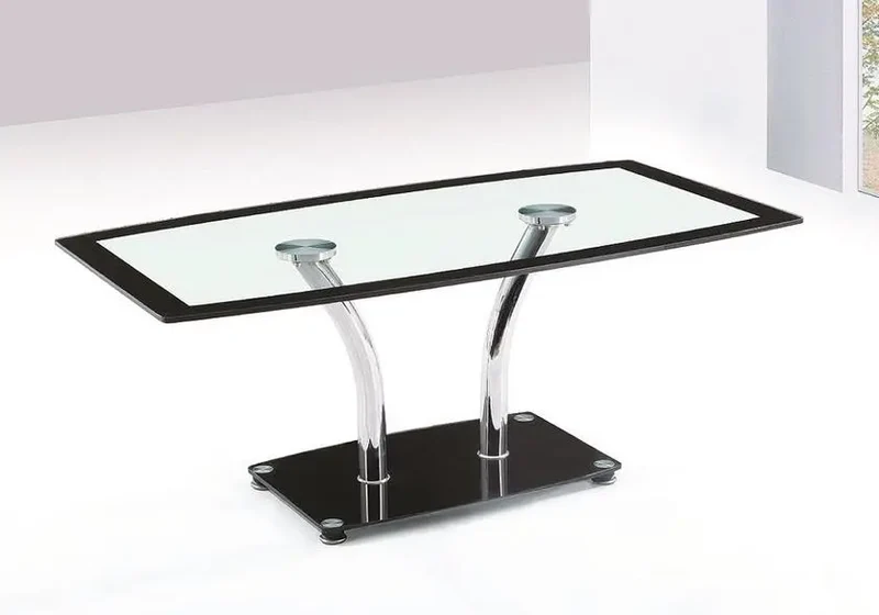 Table basse chromé verre trempé - Deco