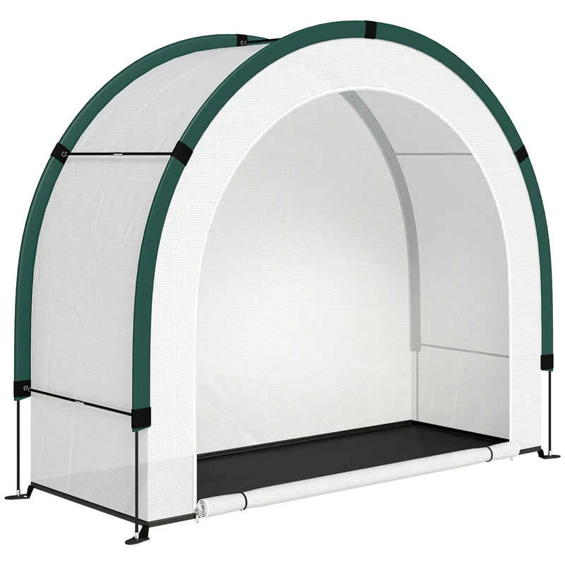 Serre de jardin tunnel pliable pour balcon 200 x 80 x 164 cm protection uv porte zippée style moderne épuré en pe vert 21_0005648