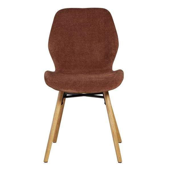 Chaise tissu soft touch acajou