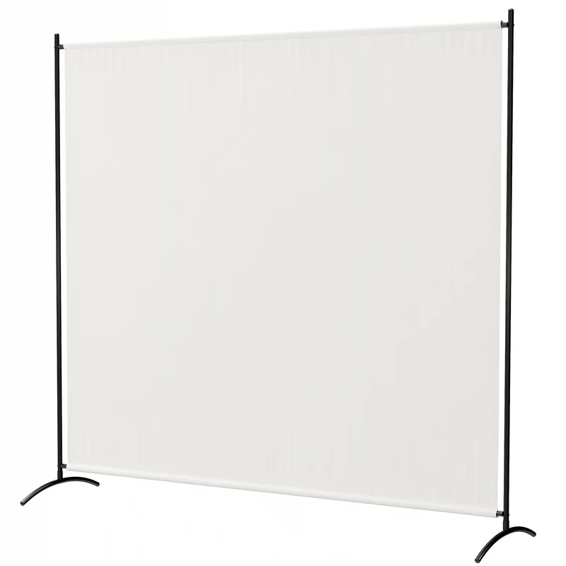 Paravent extérieur panneau unique séparateur jardin 180 x 50 x 180 cm intimité uv30+ moderne épuré en polyester beige 21_0005686