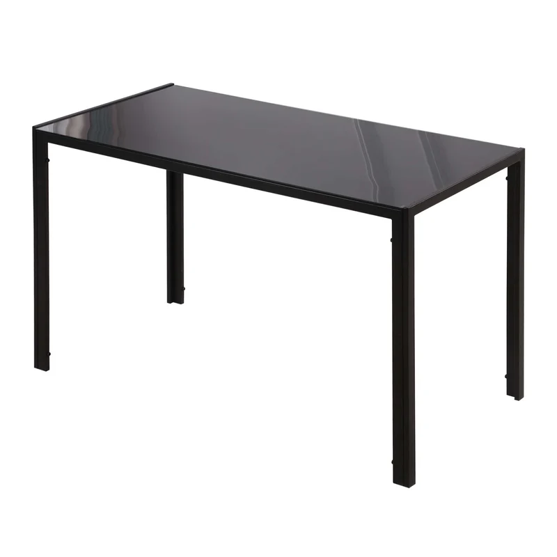 Table à manger pour 4 personnes 120 x 60 x 75 cm stable facile entretien moderne contemporain salon en verre trempé noir 21_0002235