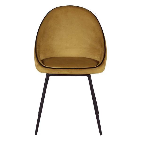 Chaise de repas velours ocre