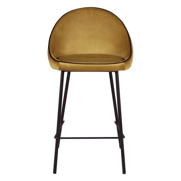 Chaise de bar velours ocre