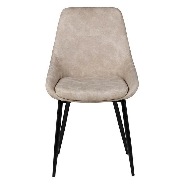 Chaise tissu effet daim beige
