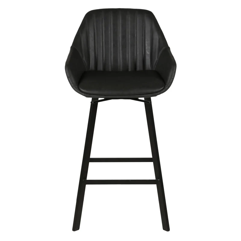 Chaise hauteur plan de travail pivotante noir mat