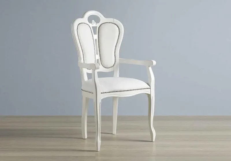 Chaise-fauteuil laqué blanc GRETA (Lot de 2)