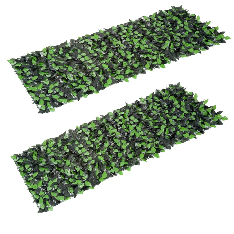 Haie artificielle brise-vue treillis balcons terrasse 300 x 100 cm intimité style contemporain en polyéthylène vert 21_0004015