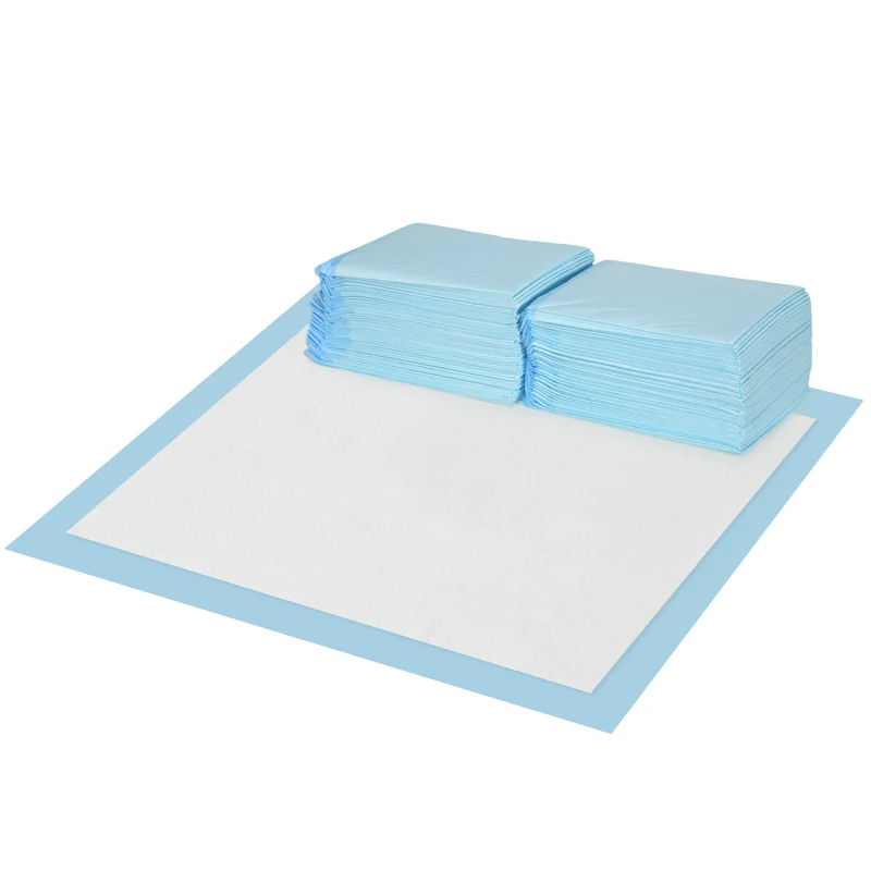 Lot de 80 tapis d'entraînement pour chien intérieur 60 x 60 cm absorption anti-fuite moderne en tissu non tissé bleu 21_0007381