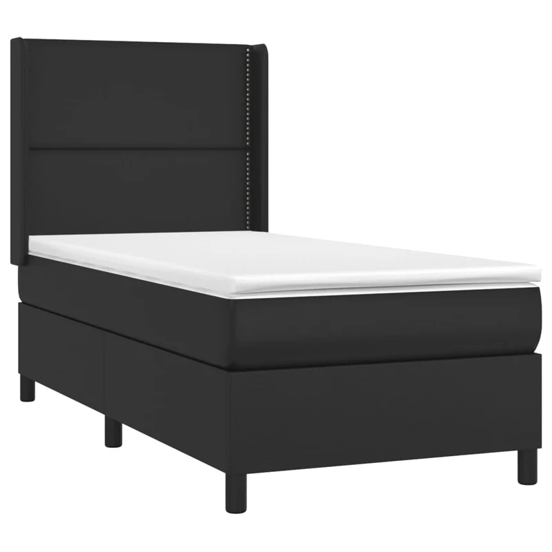 Cadre de lit LED avec sommier tête de lit matelas 90x190 cm synthétique noir TDL0209076