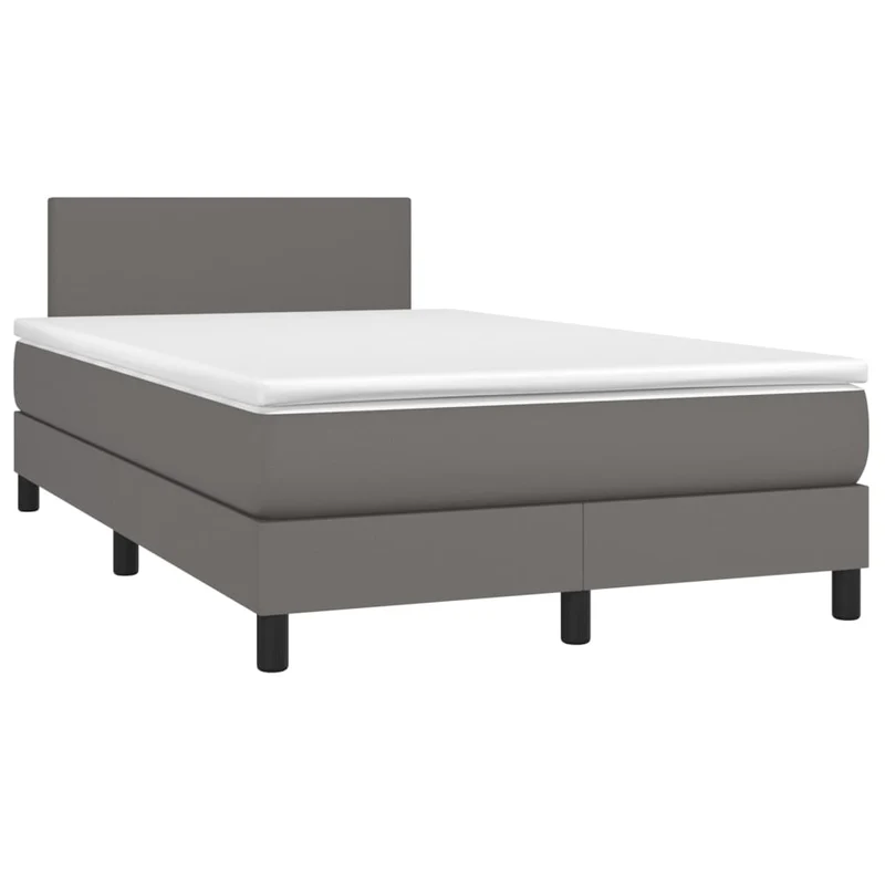 Cadre de lit LED avec sommier tête de lit matelas surmatelas 120x200 cm synthétique gris TDL0207963