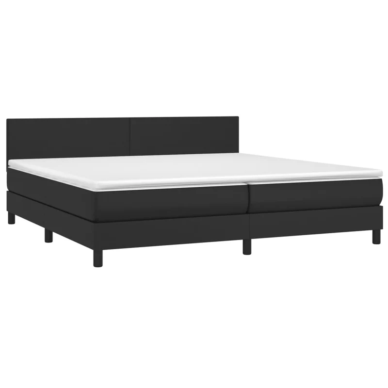 Cadre de lit LED avec sommier tête de lit matelas 200x200cm synthétique noir TDL0209138