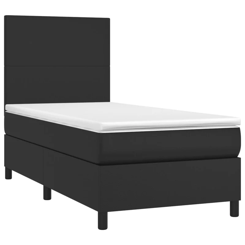 Cadre de lit LED avec sommier tête de lit matelas 80x200 cm synthétique noir TDL0209124