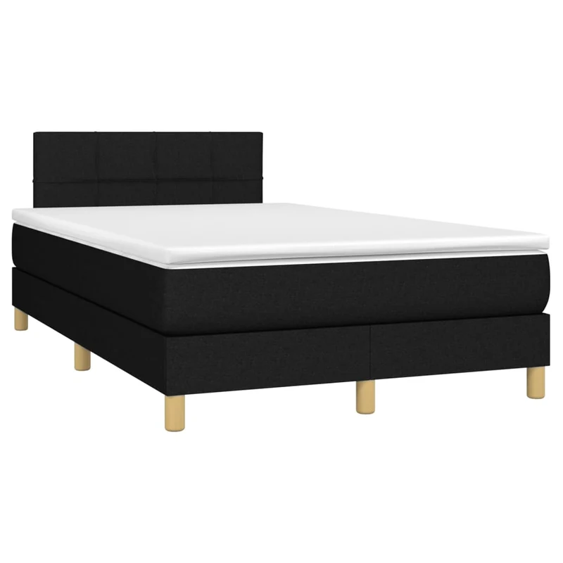 Cadre de lit LED avec sommier tête de lit matelas 120 x 200 cm tissu noir TDL0209289