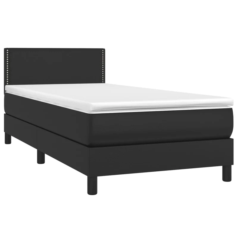 Cadre de lit LED avec sommier tête de lit matelas 90x190 cm synthétique noir TDL0209079