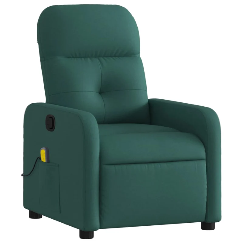 Fauteuil de relaxation TV fonction d'inclinaison manuelle en tissu vert foncé DEC027123