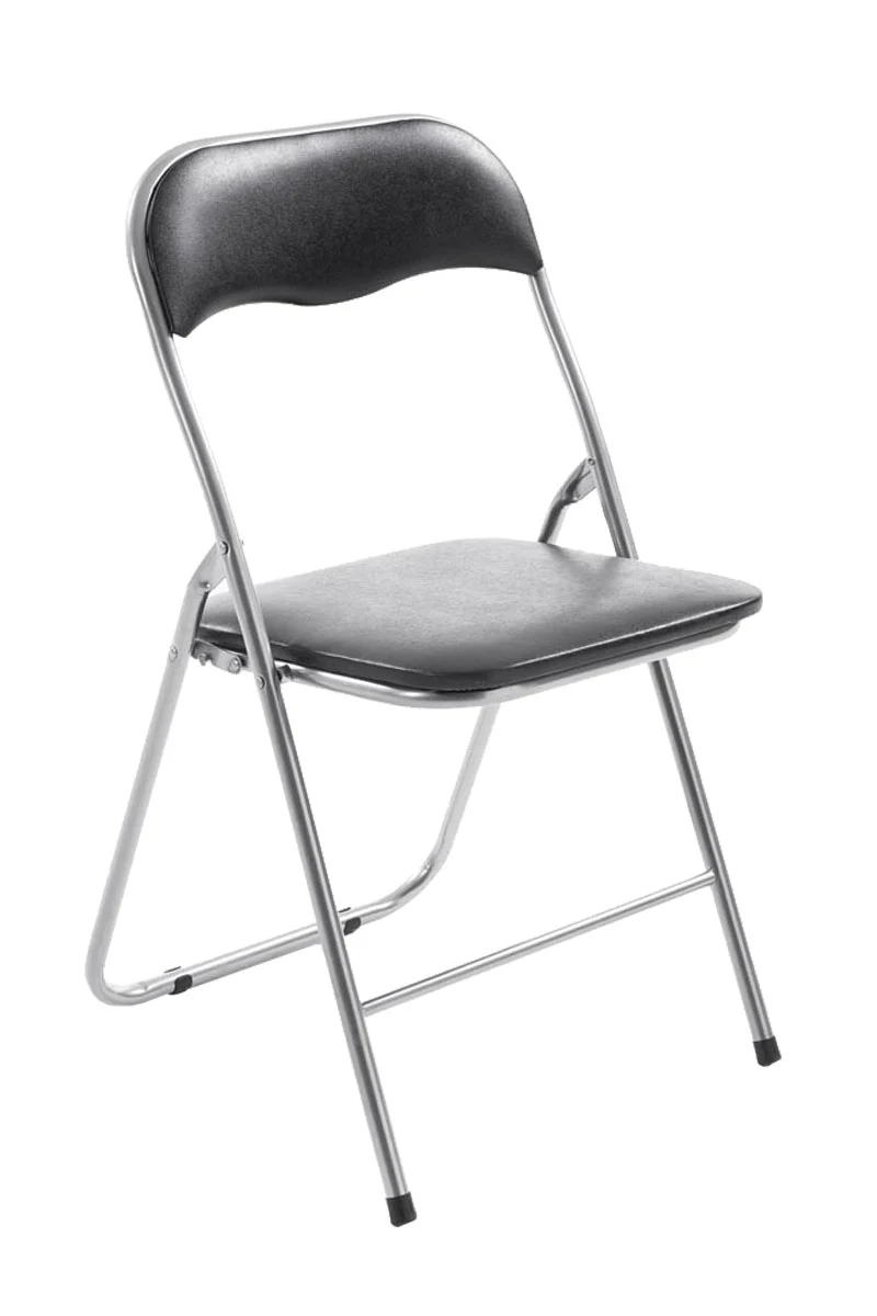 Chaise de cuisine pliable noir pied en métal chromé MED10006
