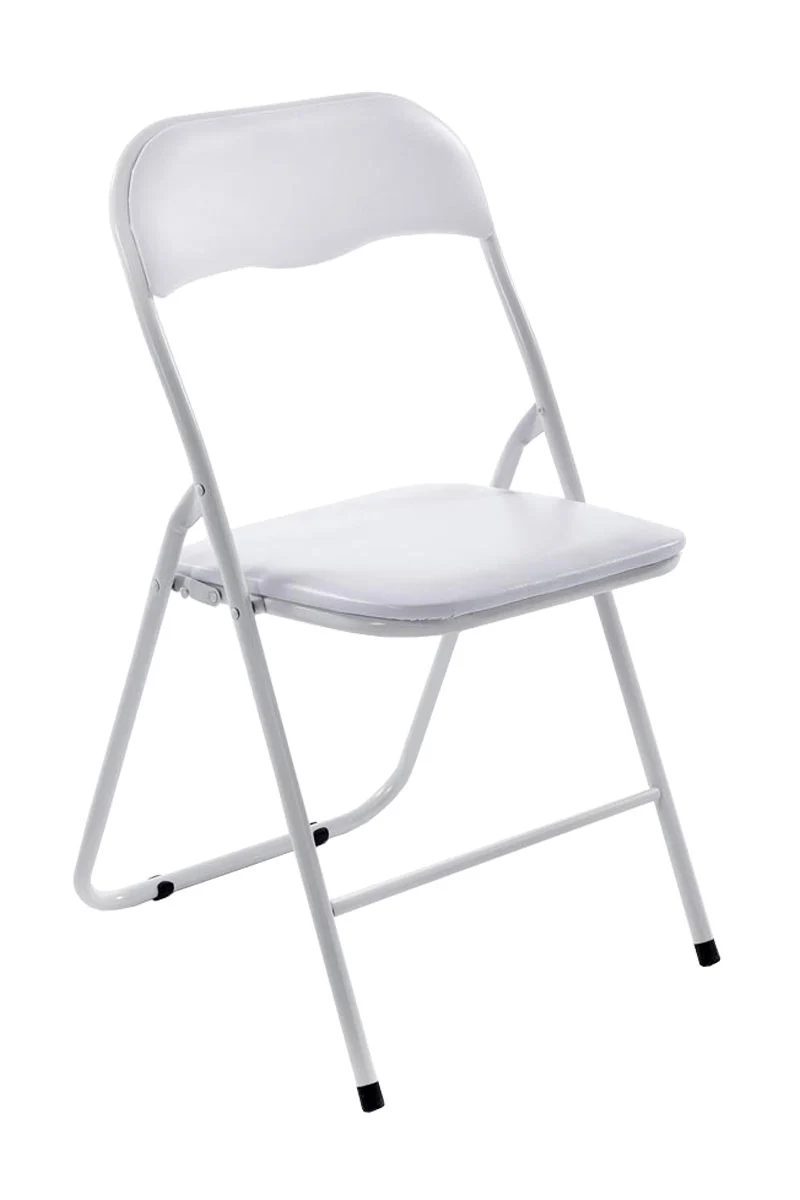 Chaise de cuisine pliable blanc pied en métal blanc MED10012