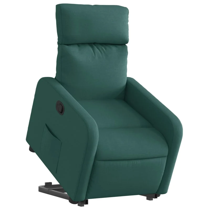 Fauteuil relax TV rembourrage confortable fonction de levage électrique en tissu vert foncé DEC028214
