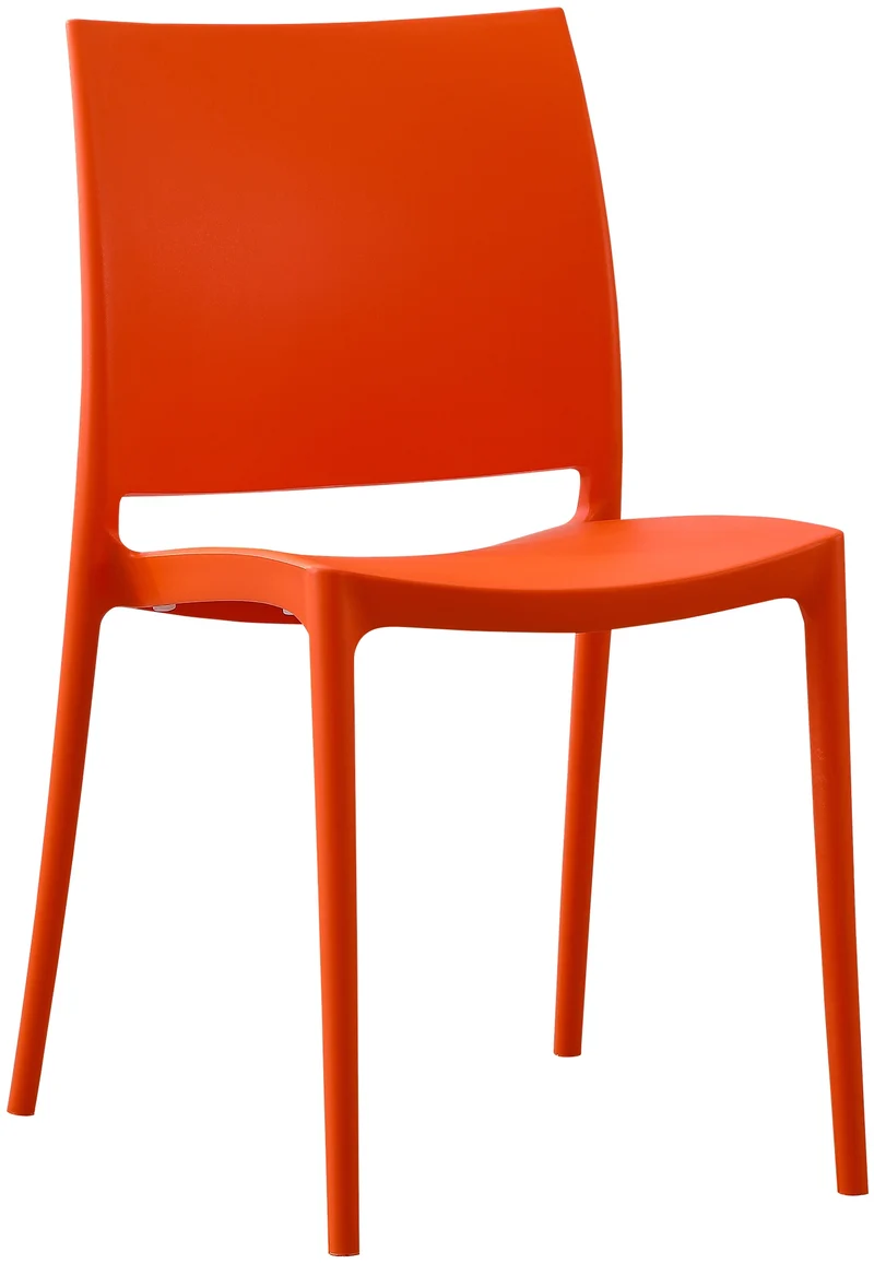 Chaise empilable design en plastique couleur orange résistant aux UV – jardin terrasse et intérieur 10_0007893