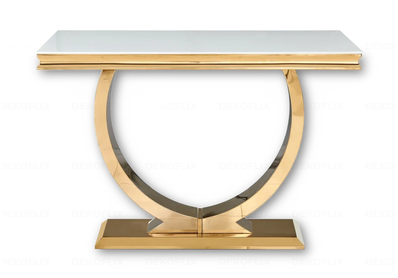 Console verre blanc doré - Bobo