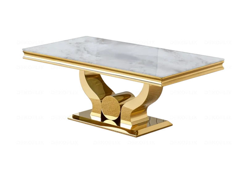 Table basse marbre beige dorée - Omega