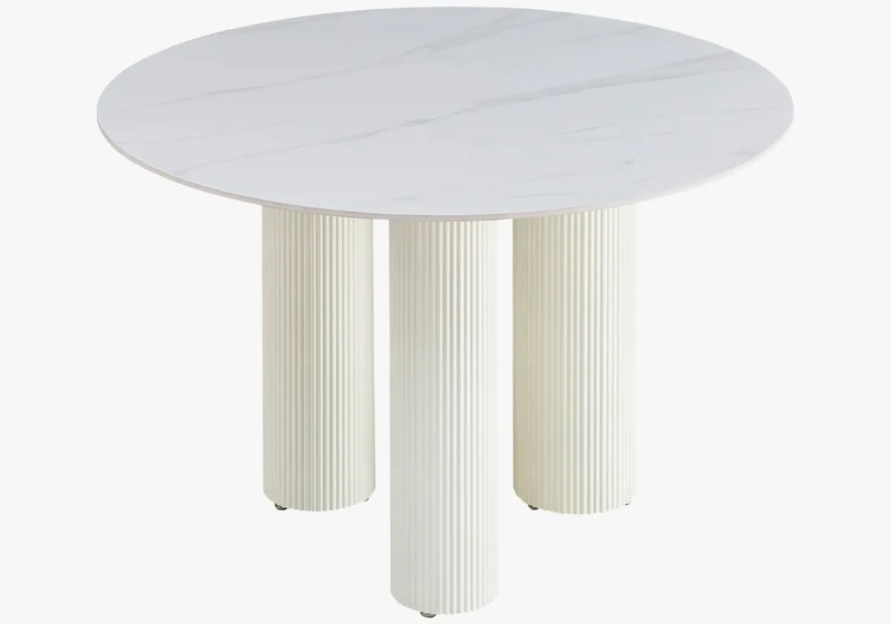 Table à manger céramique marbre blanc - Elio