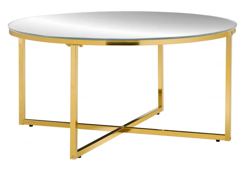 Table basse ronde dorée miroir - Gala