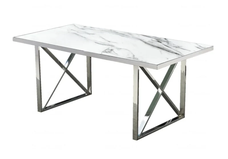 Table à manger marbre blanc - Clara