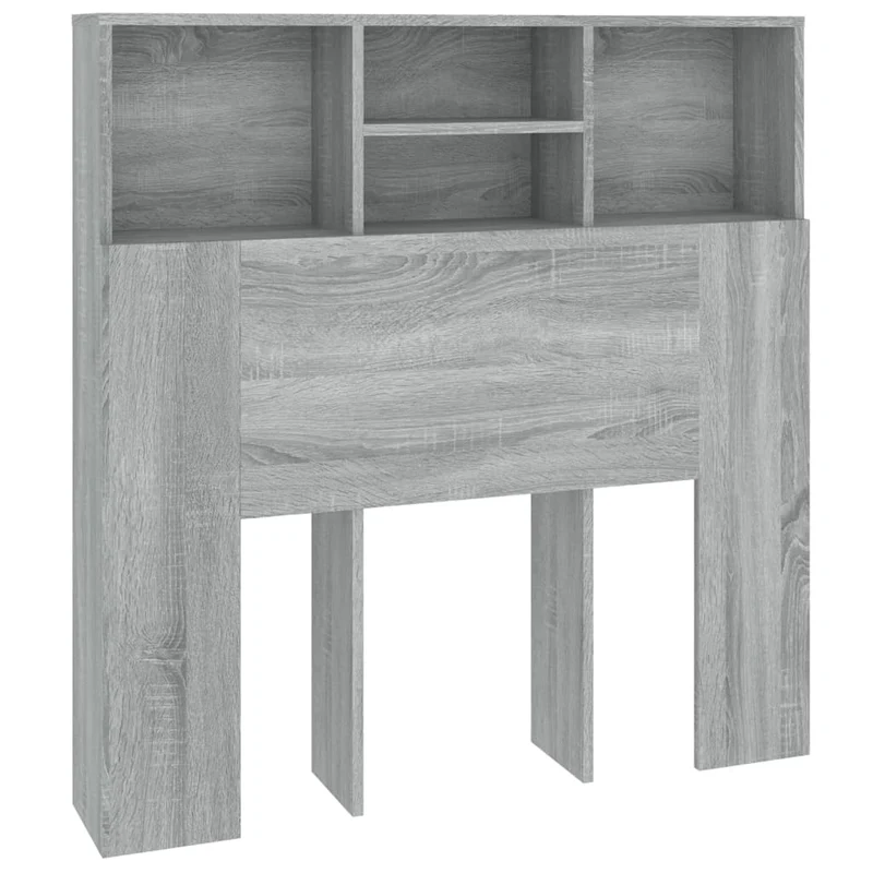 Tête de lit avec rangement accessoire de lit table de chevet étagère 100 x 19 x 103,5 cm MDF gris TDL0200013