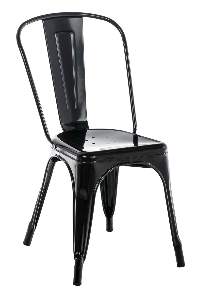 Chaise empilable style industriel factory métal noir 10_0000557