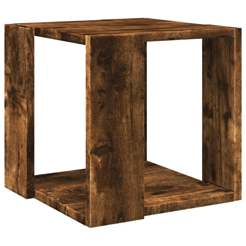 Table basse design simple 32 x 32 x 30 cm bois d'ingénierie marron DEC038394