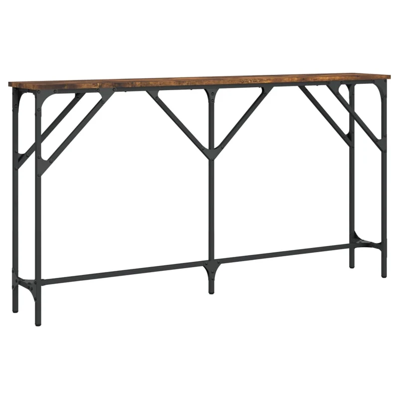 Table d'appoint console pratique pour une entrée organisée 140 x 23 x 75 cm bois d'ingénierie et métal DEC031783