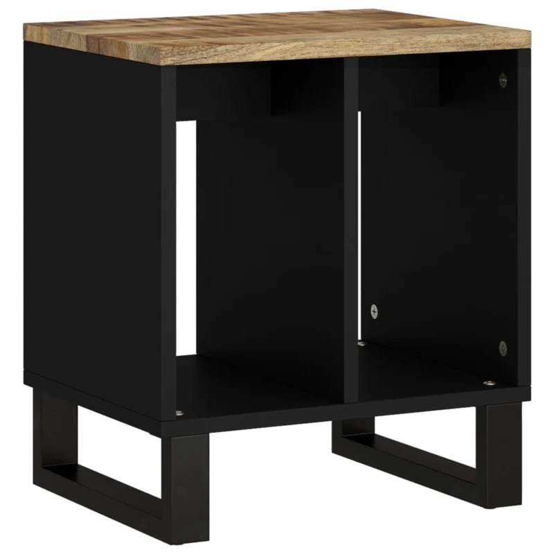 Table d'appoint avec 2 compartiments ouverts 40 x 31 x 46 cm bois de manguier et d'ingénierie marron et métal DEC032895