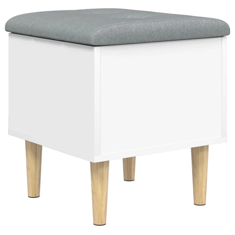 Banc banquette tabouret avec espace de rangement 42 x 42 x 46 cm en bois d'ingénierie blanc DEC024710