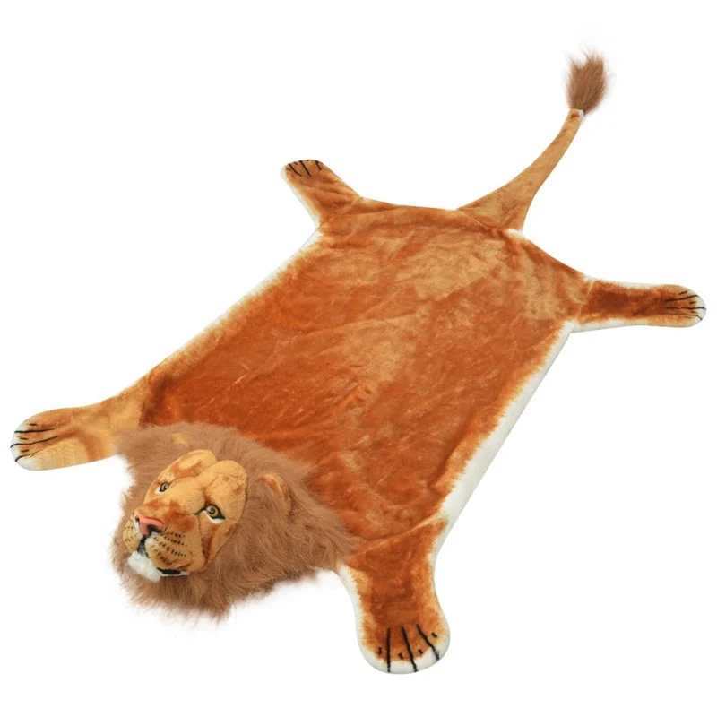 Tapis en peluche en forme de lion 205 cm Marron DEC024174