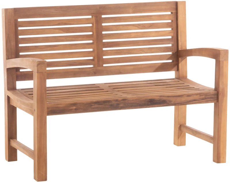 Banc en teck 120 cm avec dossier et accoudoirs design authentique et confortable 10_0008580