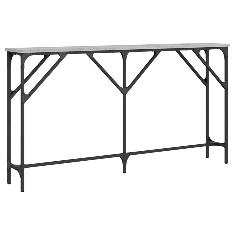 Table d'appoint console d'entrée 140 x 23 x 75 cm bois d'ingénierie gris et métal DEC032215