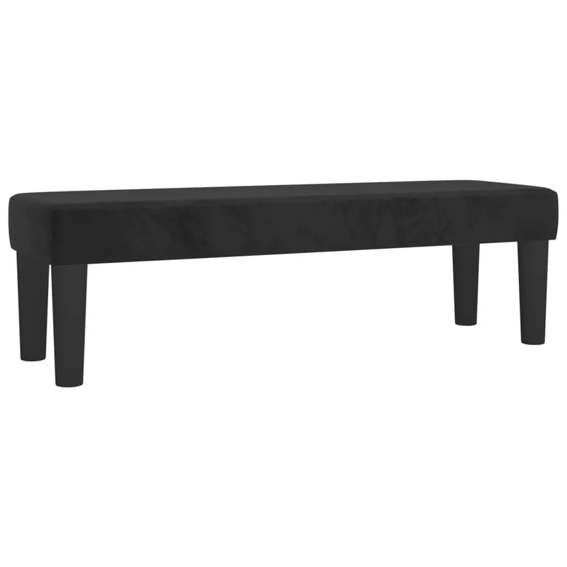 Banquette banc bout de lit 100 x 30 x 30 cm velours noir DEC024679