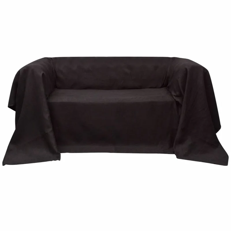 Housse Micro-suède de canapé Brun 140 x 210 cm DEC022308