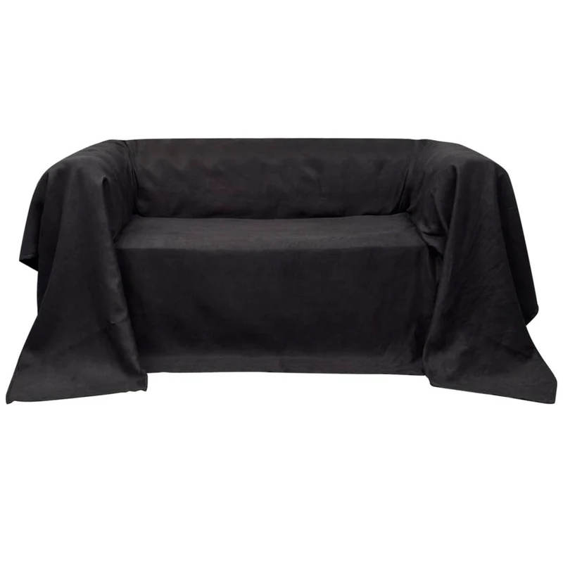 Housse Micro-suède de canapé Anthracite 140 x 210 cm DEC022311