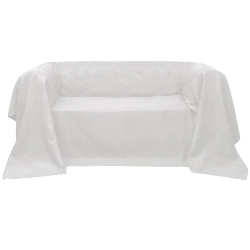Housse Micro-suède de canapé Crème 270 x 350 cm DEC022307