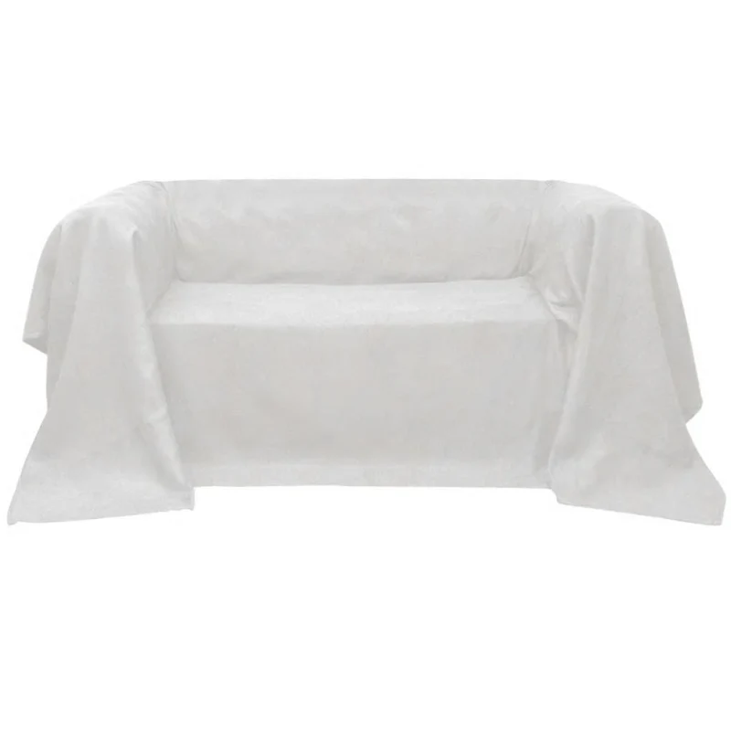 Housse Micro-suède de canapé Crème 210 x 280 cm DEC022306