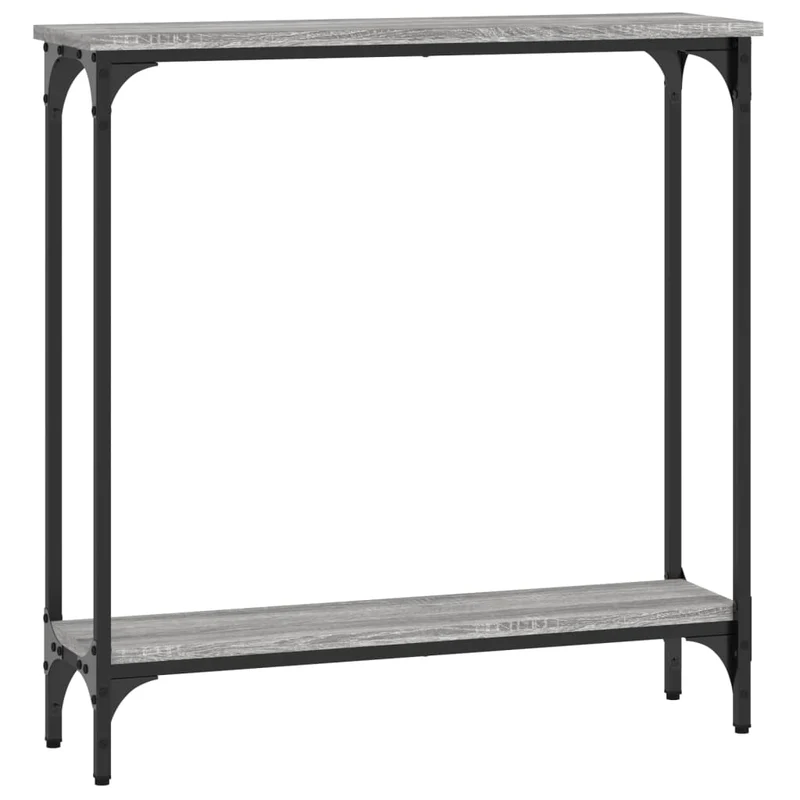 Table d'appoint console pratique pour une entrée organisée 75 x 22,5 x 75 cm bois d'ingénierie gris et métal DEC032236