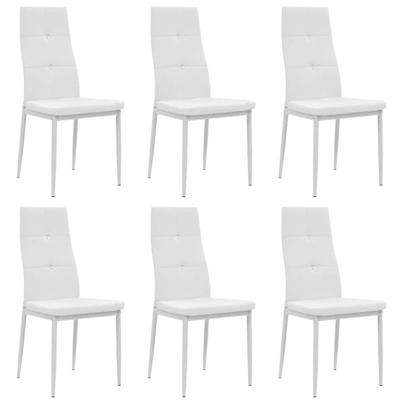 Lot de 6 chaises de salle à manger cuisine design élégant synthétique blanc CDS022165