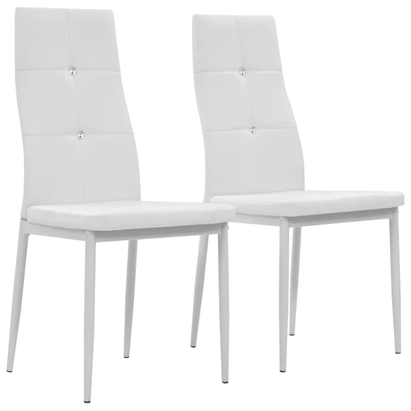 Lot de 2 chaises de salle à manger cuisine design élégant synthétique blanc CDS020192