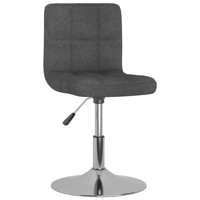 Tabouret de bar x1 chaise haute siège pivotant en tissu gris foncé et acier DEC029543
