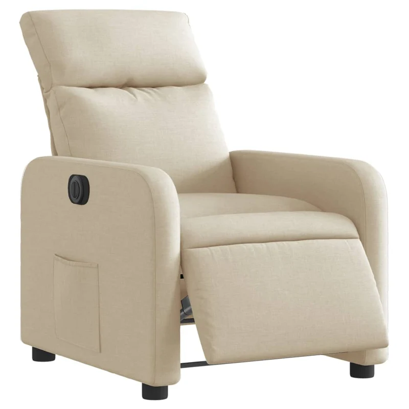 Fauteuil relax TV fonction d'inclinaison électrique très confortable en tissu crème DEC028277